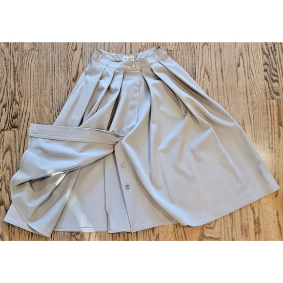 VTG Womens Krizia Maglia Tan/Khaki 100% Wool Fall Skirt Pockets Italy 42 - Picture 2 of 11